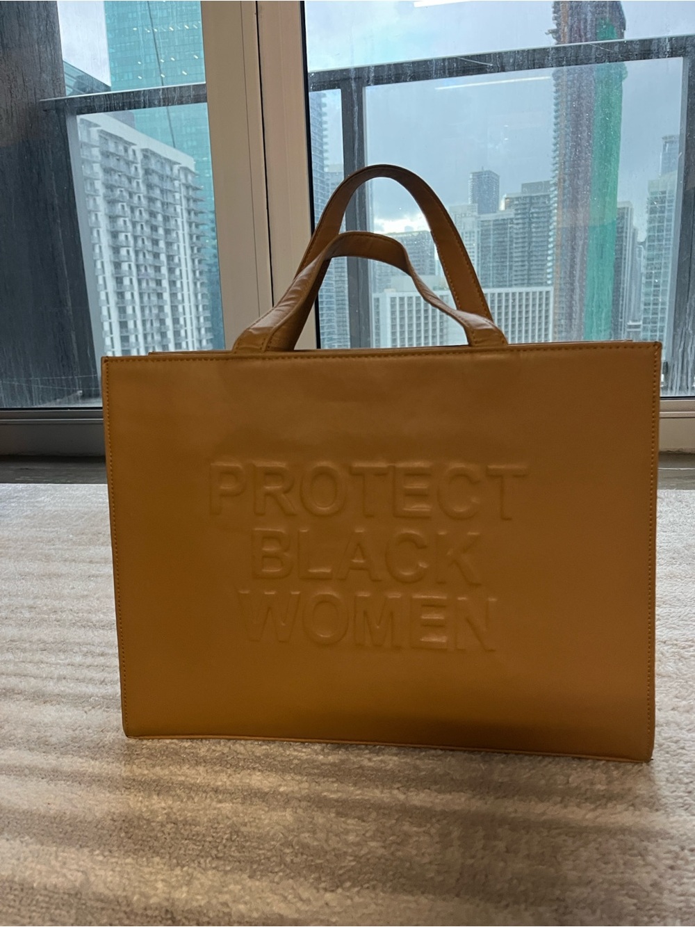 PROTECT BLACK WOMEN Black Canvas Tote Bag